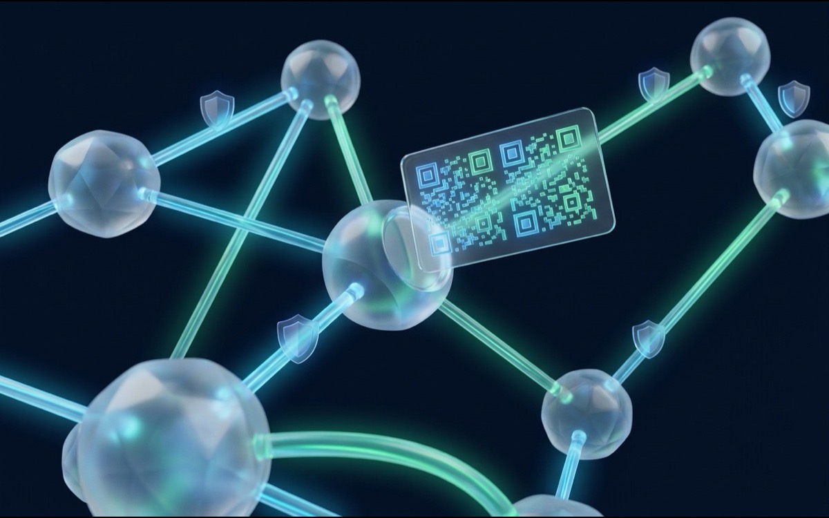 A consent-enforced customer network in the Invaq CRM, with contacts holding loyalty cards connected through one audited messaging hub